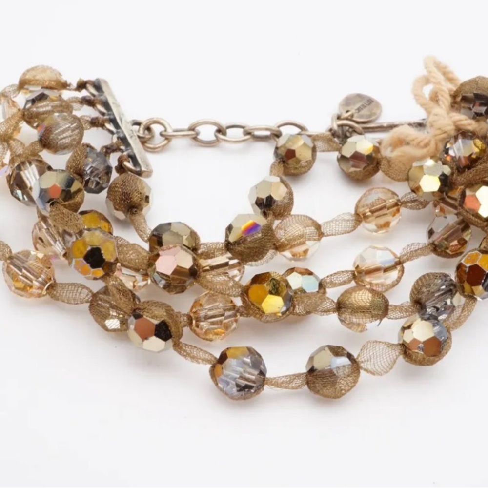 Chan Luu Signature crystal multi-strand bracelet. Champagne & Amber. Stunning!